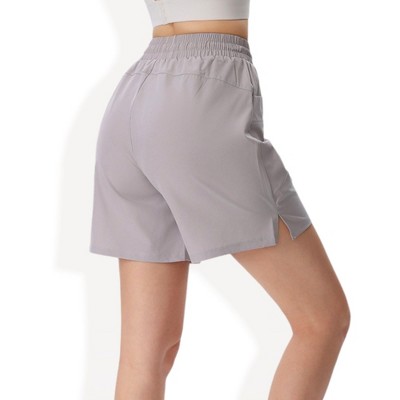 Anna-Kaci Active Women's Mid-Length Elastic Waist Shorts with Side Pockets Lightweight for Everyday Wear