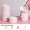 Ramekins Set, 8-Piece 8 Oz Ceramic Porcelain Cups - Oven & Dishwasher Safe for Baking Creme Brulee, Souffle - 3 of 4