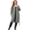 Agnes Orinda Women's Plus Size Knit Long Sleeve Belted Long Sweater Cardigans - 3 of 4