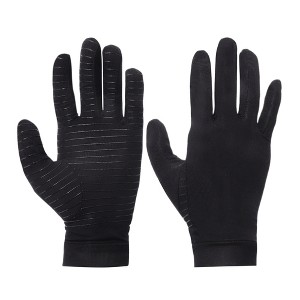 Unique Bargains Non-slip Horizontal Striped Full Finger Compression Gloves for Sport 1 Pair - 1 of 4