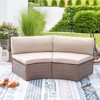 Sunsitt Outdoor Steel Curved Wicker Sofa Beige - 3 of 4