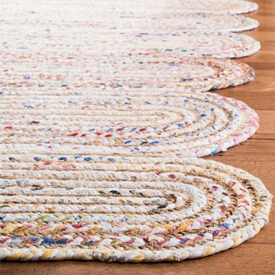 Ivory Cotton Hand-Knotted 6' Square Area Rug