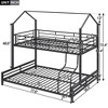 Twin over Full Bunk Bed, Convertable Metal House-shaped Bed with Ladder -ModernLuxe - 4 of 4