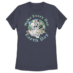 Women's Looney Tunes Every Day Is Earth Day Gang T-Shirt - 1 of 4