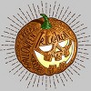 Men's Design By Humans Halloween smiling retro pumpkin with fine detailed lettering By Agor2012 T-Shirt - 2 of 2