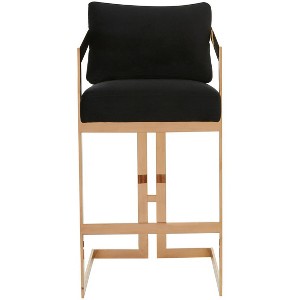 Taraji Velvet Barstool - KNT7027 - Giotto Black - Safavieh Couture - 1 of 4