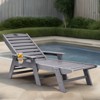 VEVOR Chaise Lounge Chair, 6 Positions Adjustable Patio Lounge Chair, Outdoor HDPE Lounge Chair with Backrest & Cup Holder, Gray - 2 of 4