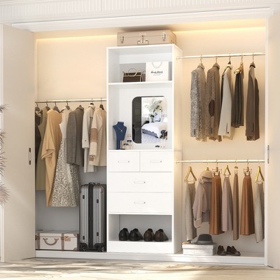 Aheaplus 25'' - 96'' W Closet System with Mirror