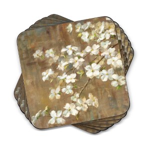Pimpernel Dogwood in Spring Set of 6 Coasters - 4.25" Square - 1 of 4