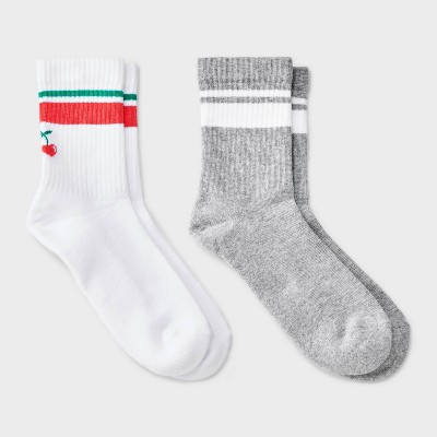 Women's Icon Cushioned Ribbed 2pk Mid Crew Socks - 4-10