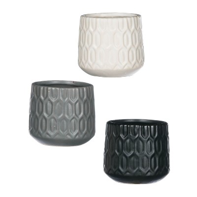 Sullivans Set of 3 Mini Planters 3"H Gray