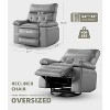 Manual Recliner Chair, PU Leather Rocker Recliner Chair for Adults, 360 Degree Swivel Lounge Chair with Side Pocket, for Living Room - 2 of 4