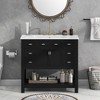 Vynxaria 36 in. 1 Freestanding Black Bath Vanity with White Ceramic Top - 2 of 4