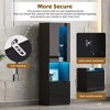 67"H Storage Cabinet Pantry Cabinet Display Cabinet Bookcase with LED Lights, Acrylic Door, Open Countertop and Tempered Glass Shelves-ModernLuxe - 3 of 4