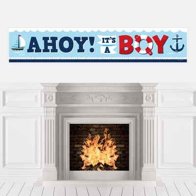 Big Dot of Happiness Ahoy It's a Boy - Nautical Baby Shower Decorations Party Banner