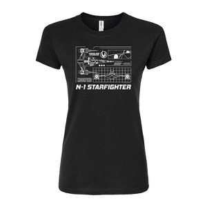 Women's - Star Wars - The Mandalorian N1 Starfighter Fitted Graphic T-Shirt - 1 of 3