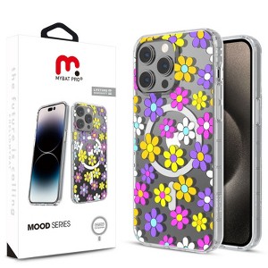 MyBat Pro Mood Series MagSafe Case for Apple iPhone 15 Pro Max (6.7) - Black Leopard Multi Color Daisy - 1 of 4