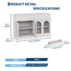 55" Sideboard Buffet Cabinet, Wooden Coffee Bar Cabinet with 2 Drawers and 4 Acrylic Doors, Entryway Console Table, Floor Cupboard Cabinet - 2 of 4