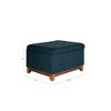 Cocktail Storage Bench Navy - Homepop: Upholstered, Tufted, Wood Base ...