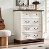 Dexmalle Farmhouse Wooden  5-Drawer Dresser for Bedroom,White - 2 of 4