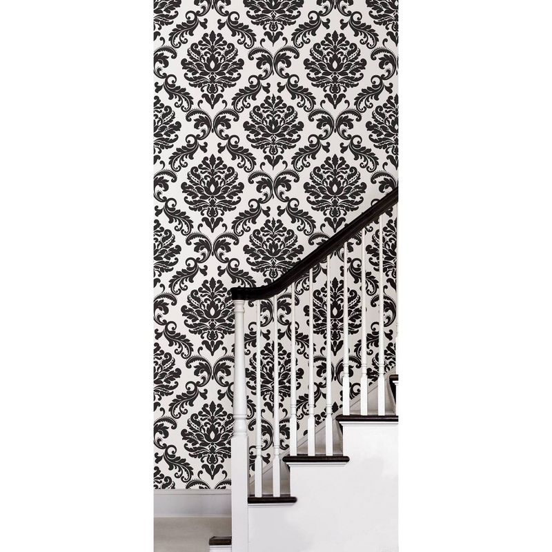 NuWallpaper Damask Peel &#38; Stick Wallpaper Black/White, 3 of 5