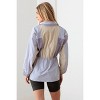 Slickblue Women's Color Block Wind Breaker Jacket, Collared, Drawstring Waist, Zip Front, Size XS-L, Lavender-Cream - 3 of 4