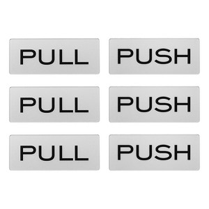 Unique Bargains Acrylic Self-Adhesive Decor Home Push Pull Door Sign 3 Pairs - 1 of 4