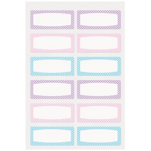 Avery® No-Iron Fabric Name Labels, Soft Pastels Preprinted Designs, Handwrite Only, 3/4" x 1-3/4", 24 Preprinted Labels (40775) - 1 of 4