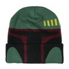 Star Wars Boba Fett Boy's Winter Cuff Knit Beanie w/Gloves Set Cold Weather OSFM - 2 of 3