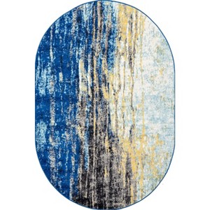 Nuloom Katharina Abstract Oval 3x5 Accent Rug for Living Room Bedroom Dining Room Entryway Kitchen, Blue/Multicolor - 1 of 4