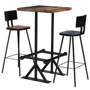 vidaXL Bar Set Multicolour Solid Reclaimed Wood Medium Industrial - 1 of 2
