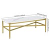 Gold Finish Coffee Table with Faux Marble Top - Henn&Hart - 3 of 4