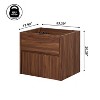 JONATHAN Y Sherwin Slat Modern Coastal 2-Drawer Wall Mounted Bath Vanity Cabinet Only (Sink Basin Not Included) - 3 of 4