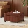 FURNIinspire Ottomans And Benches 30.25 Inch Leather Ottoman Bench, Decorative Stool, Square Ottoman for Living Room, Black, 30.25"*30.25"*18" - 4 of 4