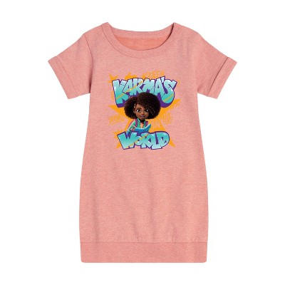 - Karma's World - Graffiti Art Graphic Short Sleeve Fleece Dress