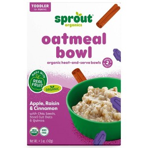 Sprout Foods Organic Toddler Meal Oatmeal Raisin Breakfast Bowl Baby Meals - 5oz - 1 of 3