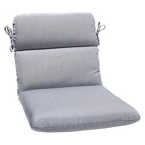 Sunbrella Canvas Outdoor Rounded Edge Chair Cushion - Gray