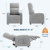Fabric Manual Recliner Chair, with Side Pocket, High Backrest, Thick Cushion, Adjustable Push Back Recliner, for Living Room, Bedroom - 3 of 4