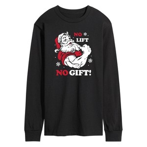 Men's - Instant Message - Santa No Lift No Gift Christmas Long Sleeve Graphic T-Shirt - 1 of 4