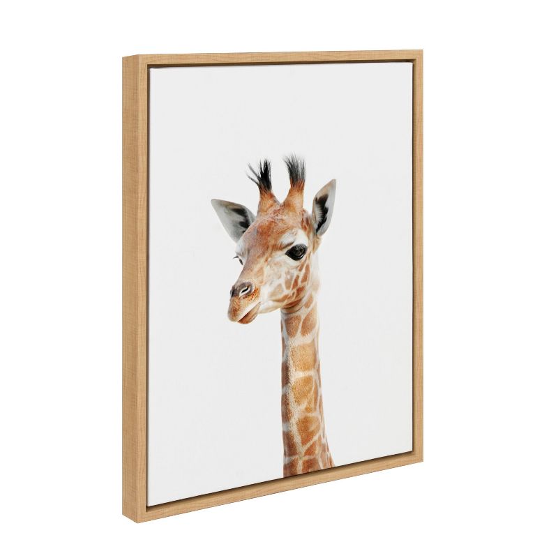  18" x 24" Sylvie Baby Giraffe Framed Canvas by Amy Peterson - Kate and Laurel, 2 of 6