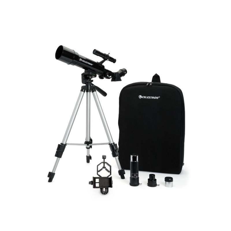 Celestron Travel Scope 50 Portable Telescope with Basic Smartphone Adapter - Black, 1 of 12