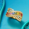 Ross-Simons 1.20 ct. t.w. Multicolored Sapphire and .60 ct. t.w. White Zircon Ring in 18kt Gold Over Sterling - 4 of 4