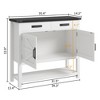 Farmhouse Entryway Table – 2-Door Cabinet & 2-Drawer Storage Console  for Kitchen/Hallway/Living Room - 2 of 4