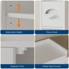 Over The Toilet Storage Cabinet, Tall Storage Cabinet with Barn Door, Toilet Paper Holder Stand, Toilet Rack for Bathroom, Restroom, Laundry, White - 3 of 4