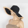 Anna-Kaci Wide Brim Straw Floppy Hat with Frayed Edges Lightweight Sun Protection for Beach Vacation Outdoor Travel Style - 3 of 4