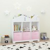 GustoWave Kids Dollhouse Bookcase with Storage, Toddler Bookshelf, 2-Tier Storage Display Organizer with 2 Collapsible Fabric Drawers - 4 of 4