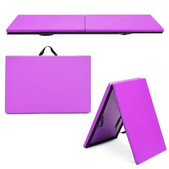 6'x2' x 1.6"Gymnastics Yoga Mat Thick Two Folding Panel Purple Portable