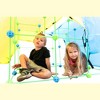 Funphix Fort 154 Pc Set for Supersized Glow in The Dark Fort Building + 4 colored sheets (Blue Green Balls) - 2 of 4