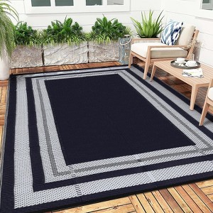 Outdoor Plastic Straw Rug Waterproof Outdoor Rug Reversible Plastic Camping Rugs for Patio Porch Deck Backyard Camper Balcony Picnic - 1 of 4