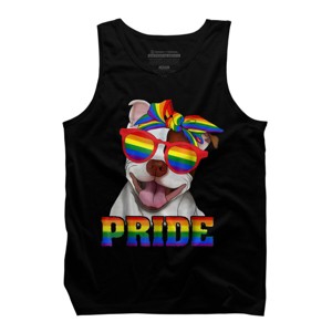 Adult Design By Humans Pit Bull Rainbow Pride Dog By Luckyst Tank Top - 1 of 2